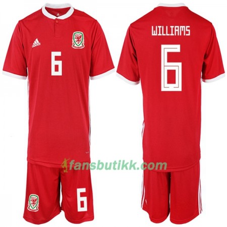 Fotballdrakt Wales WILLIAMS 6 Barn Hjemmetrøye 2018-2019 Kortermet